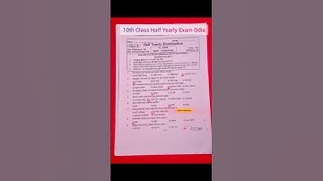 10th Class Half Yearly Exam Odia | 10th Class Half Yearly Exam Question Paper #odia #question #paper