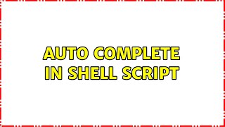auto complete in shell script