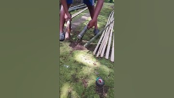 Simple technique for splitting bamboo into several parts -Agriculture farming #shorts