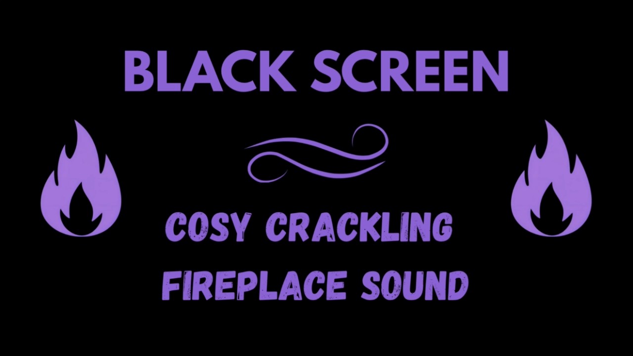 Black Screen | Fireplace Burning & Crackling | 8 hours