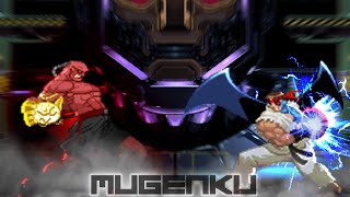 Mech Sagat (Perfect Weapon MB-02) vs Cyber Ryu. Street Fighter MUGEN Battle