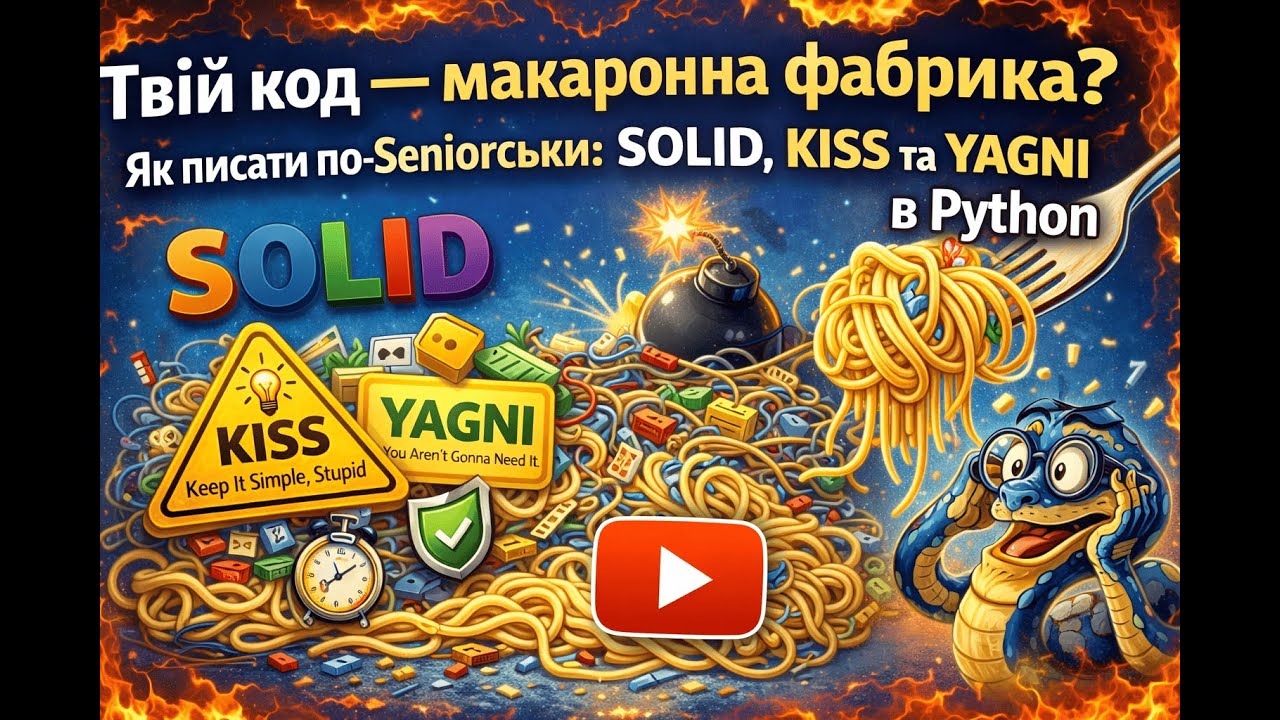 Твій код — макаронна фабрика?STOP SPAGHETTI CODE!🛑Як писати по-Seniorськи: SOLID,KISS,YAGNI в Python