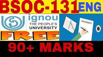 BSOC - 131 IGNOU SOLVED ASSIGNMENT
