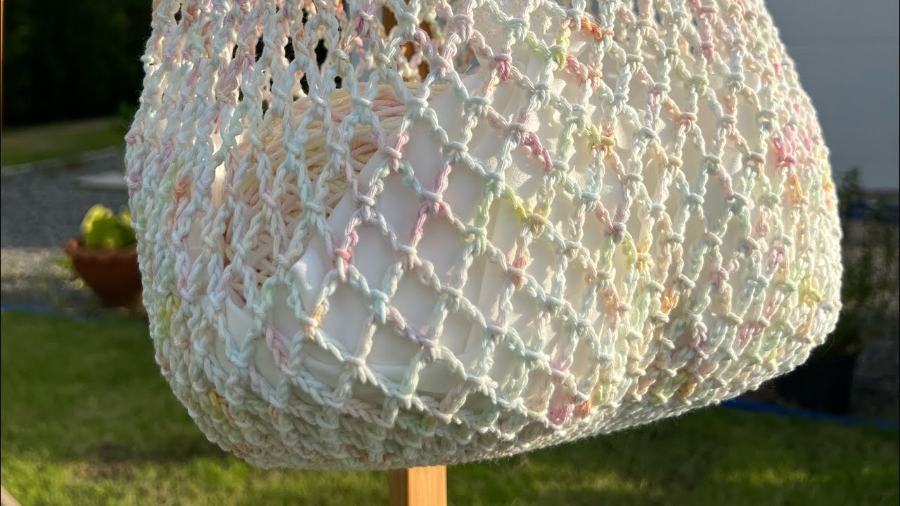 ถักกระเป๋าตาข่ายไปทะเลกันค่ะ#นักถักมือซ้าย #กระเป๋าถัก #crochet #diy #เชือกฟอกนิ่ม #กระเป๋าถักมือ 