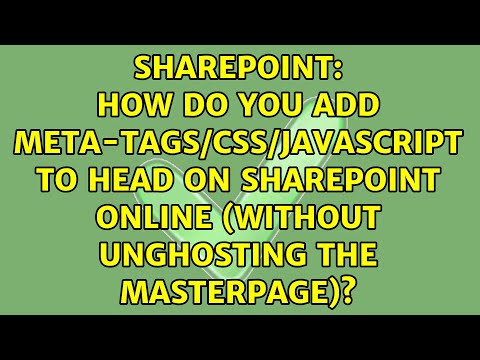 How do you add Meta-tags/CSS/JavaScript to head on SharePoint Online (without unghosting the...