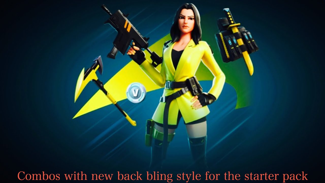 Fortnite combos with the new back bling style for starter pack - YouTube