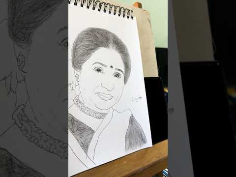 Asha Bhosle ❤️ #art #mouthpainting #ashabhosle #artist #drawing