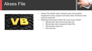 AKSES FILE - PEMROGRAMAN VISUAL 1 PERTEMUAN 8