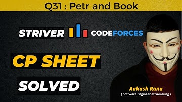 Petr and Book | Striver CP Sheet | Codeforces | Competitive Programming #striver #cp
