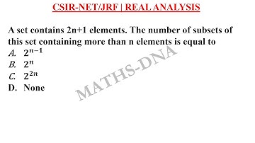 CSIR-NET/JRF | REAL ANALYSIS | SET THEORY | SUBSETS.