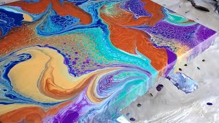 384 Gorgeous results in a puddle swipe marble roll~must see acrylicpour fluidpour swipe