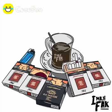 Status wa ilustrasi rokok dan kopi