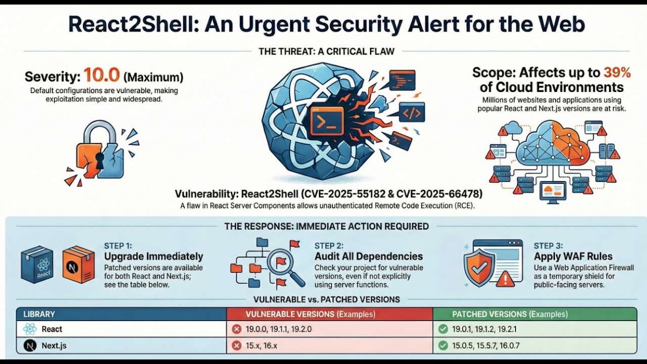 CODE RED: React2Shell RCE Exploit - YouTube
