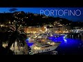 PORTOFINO Night Walking with a camera around Luxury Village. ASMR, Italy