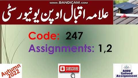 AIOU Code 247-1,2 Solved Assignment No.1,2 Autumn 2022