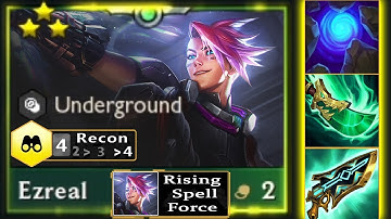 Ezreal Rising Spell Force Augment into 4 Recon Ezreal ⭐⭐⭐ 3 Star | 5 Underground | TFT SET 8