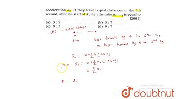 A body `A` starts from rest with an acceleration `a_1`. After `2` seconds, another body `B` starts