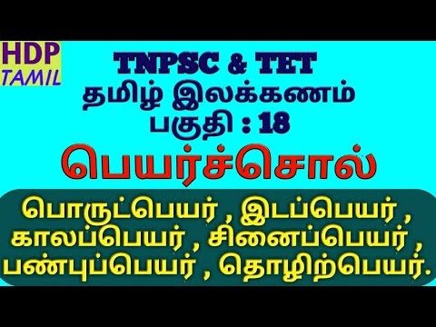 பெயர்ச்சொல்,பெயர்ச்சொல்லின் வகைகள் Peyarsol,Peyarsolin vagaigal-TNPSC & TET தமிழ் இலக்கணம் பகுதி-18