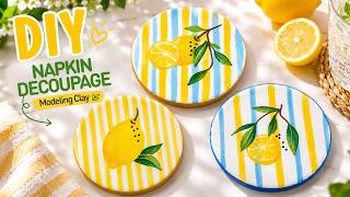 You Won't Believe You Can Make Such Elegant Coasters with Napkins! | DIY Decoupage🍋
