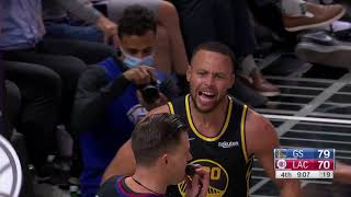 Stephen Curry HEATED after he thought he got fouled by Terance Mann & gets T'd up 👀