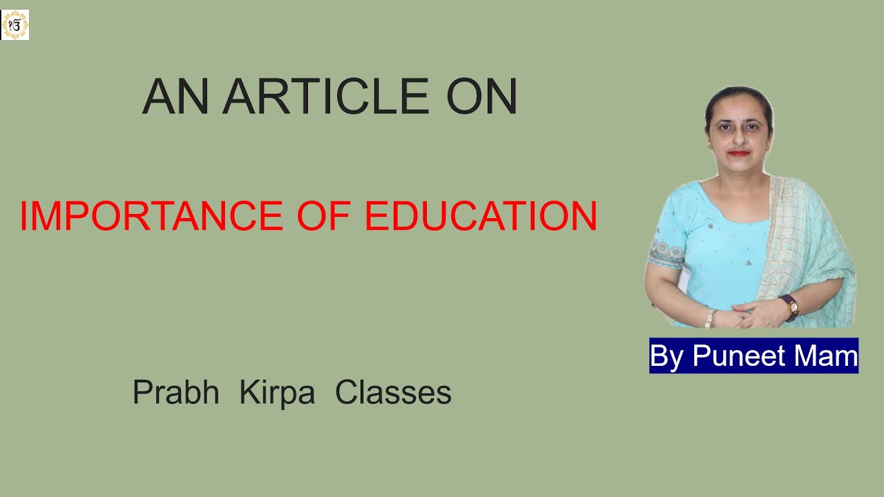 write an article on purpose of education