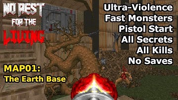 Doom II: No Rest for the Living - MAP01: The Earth Base (Fast Ultra-Violence 100%)