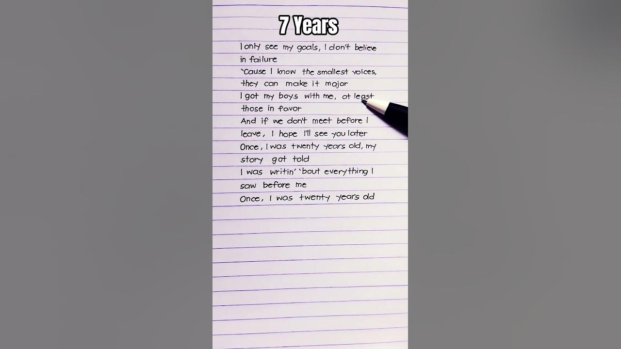 7 Years - Lukas Graham ( Speed Up ) Part 3 #subscribe #lyrics #nostalgia #shorts