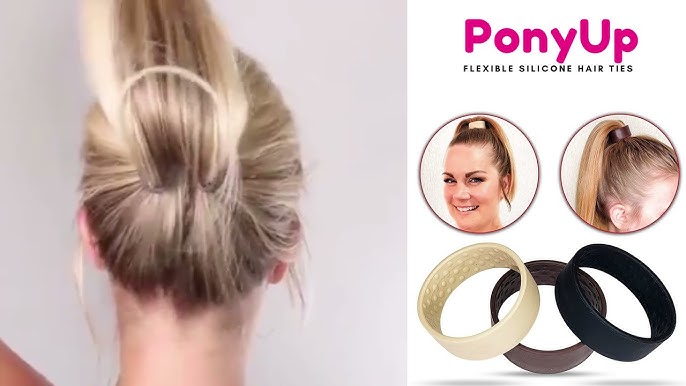 PONY-O Ponytail Holder Bun Barz – 2 Pack Original Patented No Damage Donut Hair Bun Maker – Hair Bun Alternative Pony Tail Accessory for Easy Hair