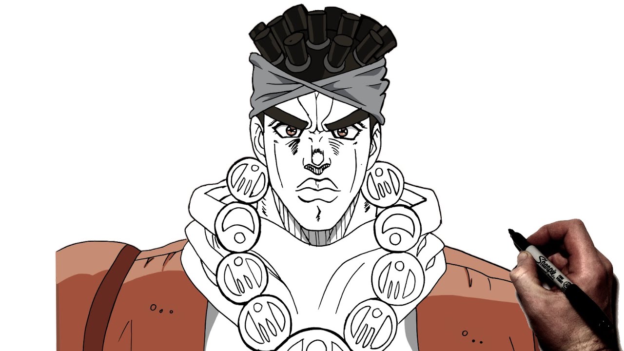 Avdo How To Draw Avdol | Step By Step | Jojo's Bizarre Adventure - YouTube