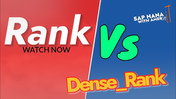Interview Question||Rank vs Dense Rank|| SAP HANA in IT With Amer