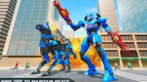 Robot It Machine,Robot Dog USA Police Transform Car Robot into Crime City Gangster Chase-Temu Gamer