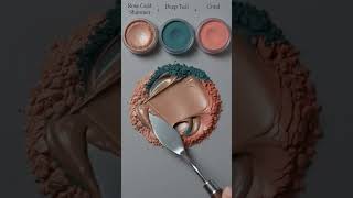 Mixing 3 Colors: Rose Gold + Deep Teal + Coral = TRINITY CLAY BRONZE ✨🎨#Shorts #YouTubeShorts#ASMR