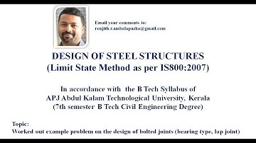 Design of Steel Structures - Bolted connection - Example 1