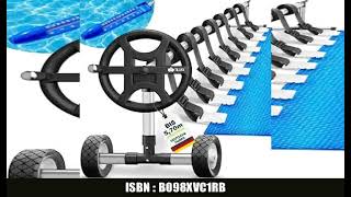 tillvex® Pool Aufroller Premium 3-5,70m inkl. Vollgummireifen & Thermometer | Aufrollsystem für