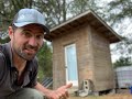 Living Off the Grid in a Tiny Bath House | Infrastructure for Off Grid Hunting Cabin