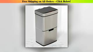 Automatic Sensor Trash Can Smart Stainless Steel Trash Bin Luxury Large Capacity Litter Bin