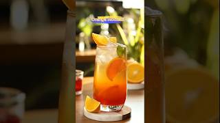 Refreshing Orange Mocktail Recipe | Summer Drink with Sprite, Mint &amp; Red Syrup 🍹#fruitjuice #shorts