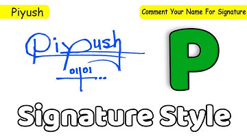 ✔️ Piyush Name Signature Style Request Done