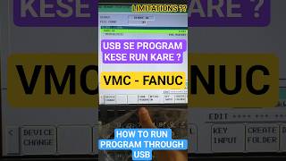 VMC FANUC Me Pen Drive Se Program Run Karna Sikhe | Run Program from USB | #fanuc #cnc #vmc
