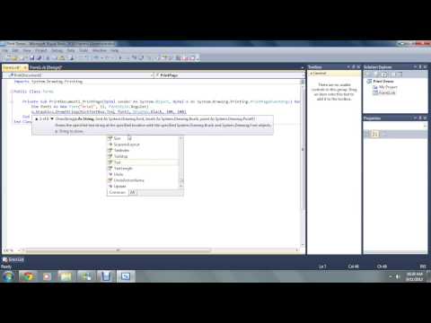 VB.NET Tutorials - Additions to Projects #4 - Printing