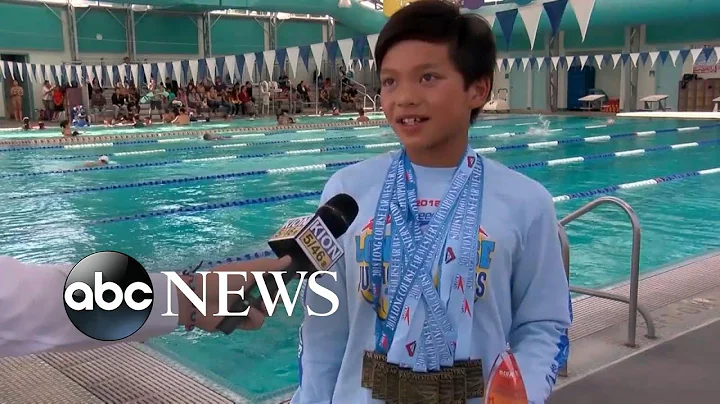 10-year-old breaks Michael Phelps' record in the 1...