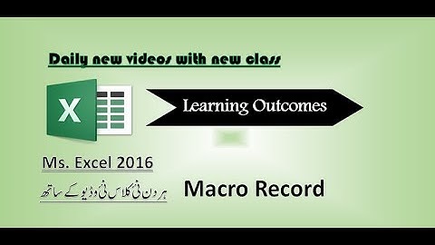 How to Record Proper Macro in MS Excel in Pashto Best Tutorial to Learn Macros in MS Excel