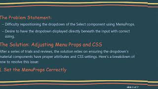 How to Fix Dropdown Positioning in Material-UI Select Component