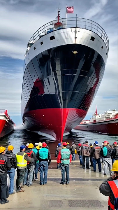 Close Call! Giant Ship Launch Almost Ends in Disaster! 😱🚢
