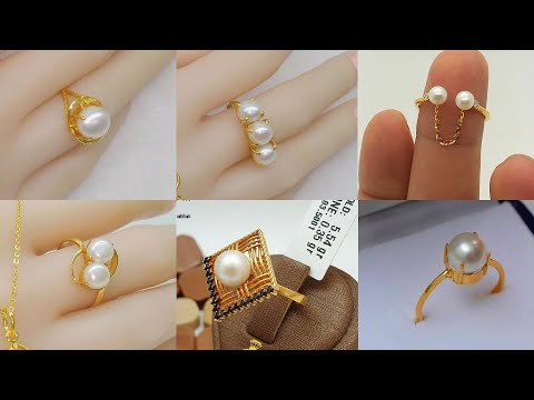 Female Modern Silver Pearl Stone Ring at Rs 550/piece in Jaipur | ID:  22780878512