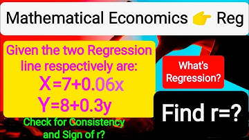 Given two #Regression_lines are X=7+0.06x and Y=8+0.3y then Find r=?#Significance Of r?What