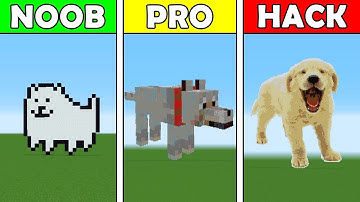 Pixel Art (NOOB vs PRO vs HACKER) Dog in Minecraft