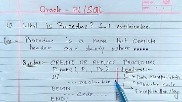 PLSQL Procedure | Learn Coding
