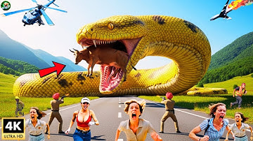 Brave Heroes Save Poor Mother Cow from Deadly Giant Python Coil 🐍