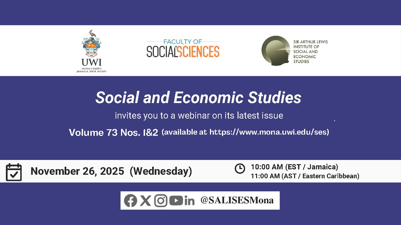 Social and Economic Studies, Volume 73, Nos. 1&2 – Webinar